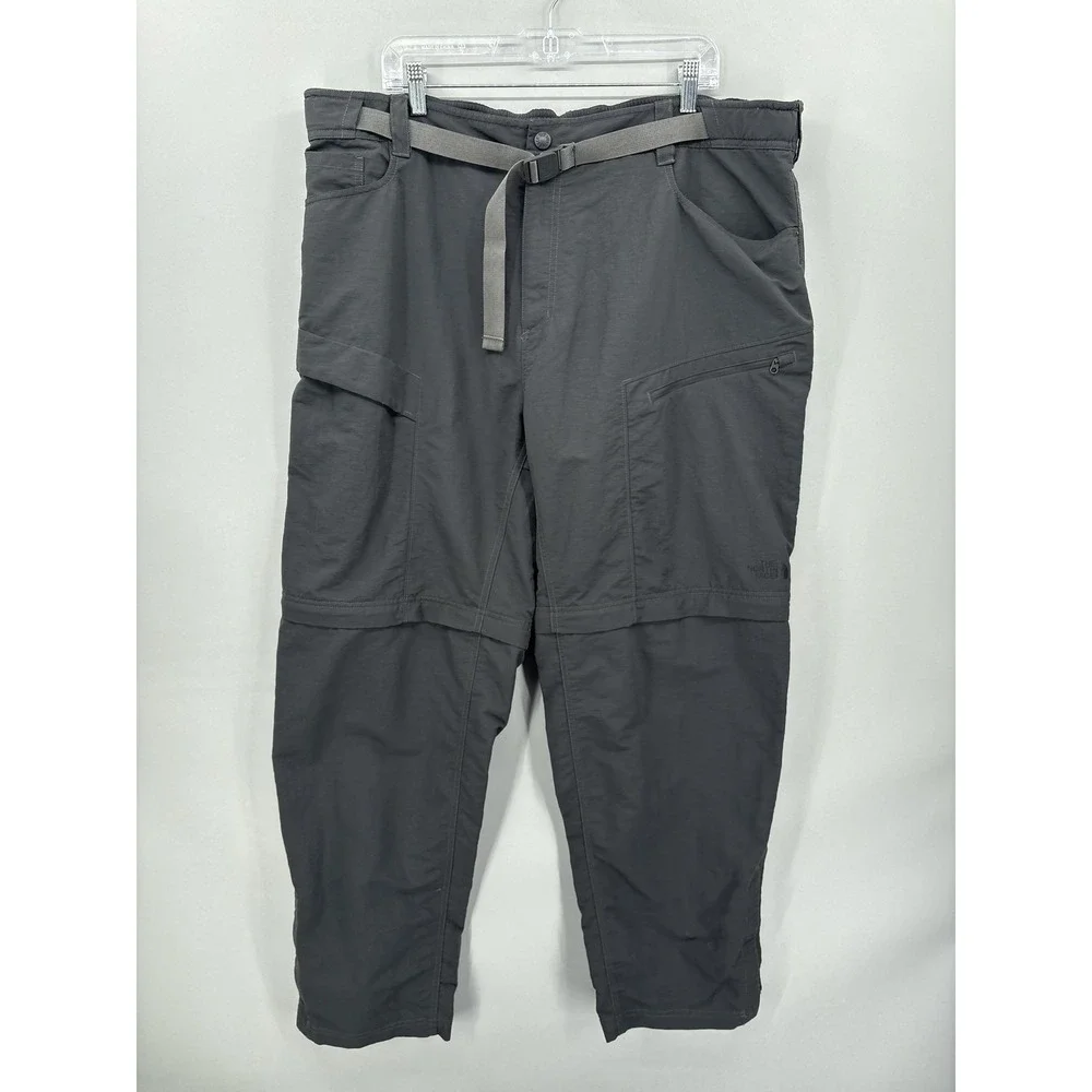 The North Face Pants Mens XXL Gray Cargo Belted Hiking Paramount Convertible 32